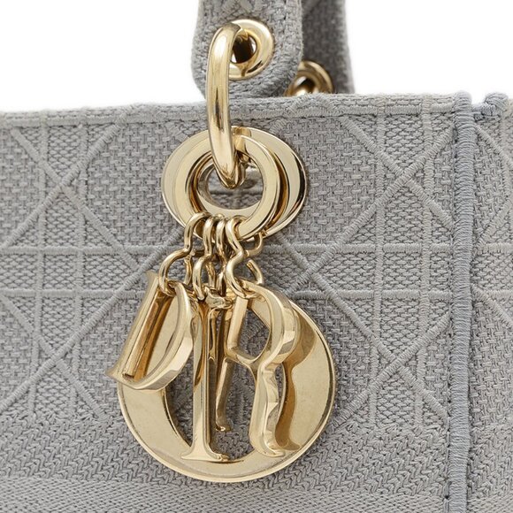 Christian Dior Lady D-Lite Handbag 2-way hand/shoulder bag, grey. - Picture 4 of 11